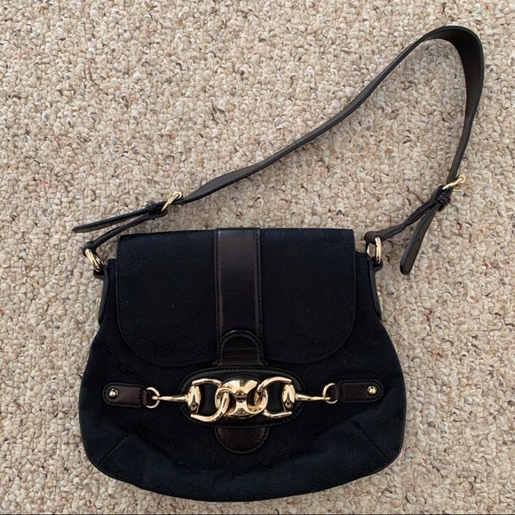 Gucci Signature Gold Link Buckle Purse (Black) - Picture 3 of 5